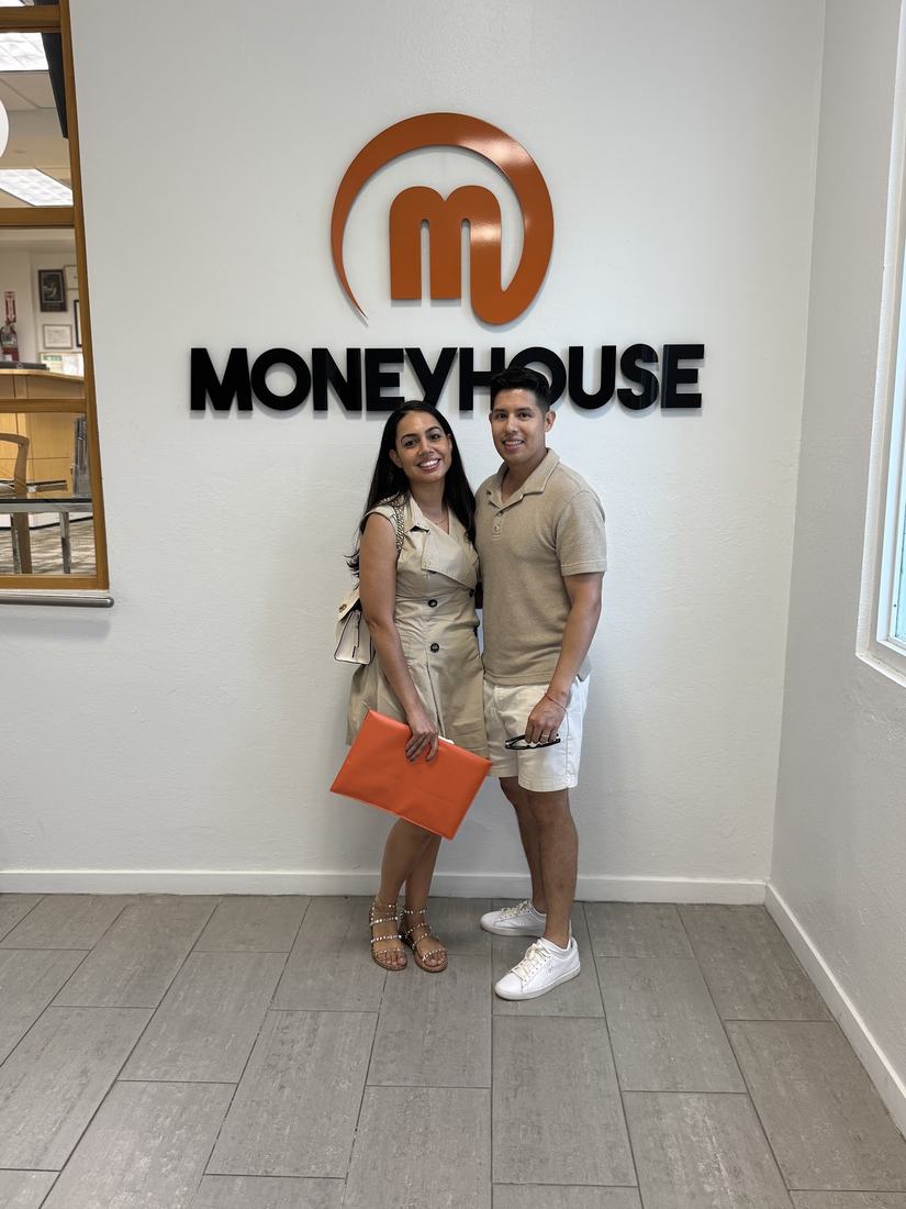 The buyers at their lender's office